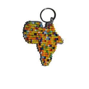 Beaded Africa Keychain