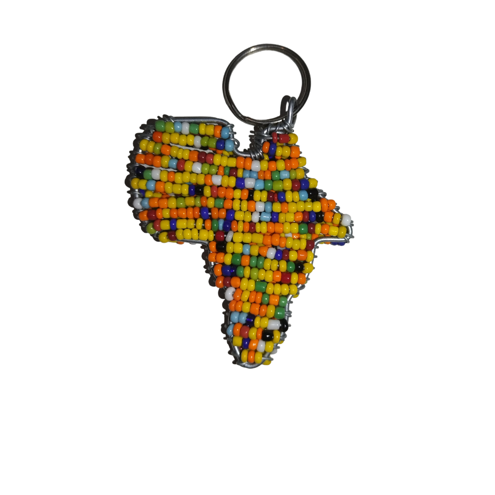Beaded Africa Keychain