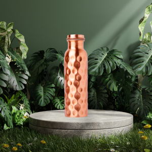 Diamond Cut Copper Water Bottle 900ml