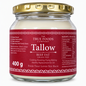 Organic Grass Fed Beef Tallow 400g Glass Jar