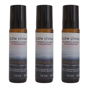 Slow Living Castor Oil – Cold Pressed & Hexane-Free (14ml Rollerball) 3 Units