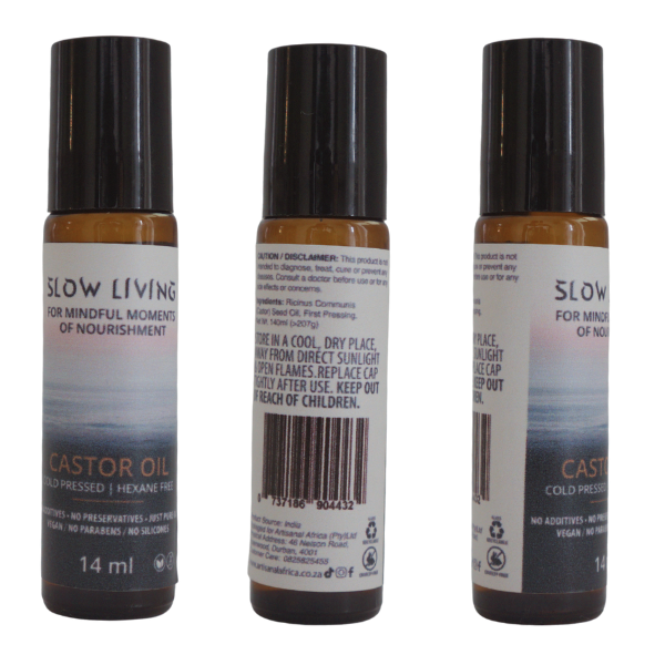 Slow Living Castor Oil – Cold Pressed & Hexane-Free (14ml Rollerball) 3 Units - Image 2