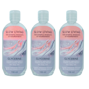 Slow Living Glycerin – Pure, Gentle Hydration (100ml × 3 Pack)💧